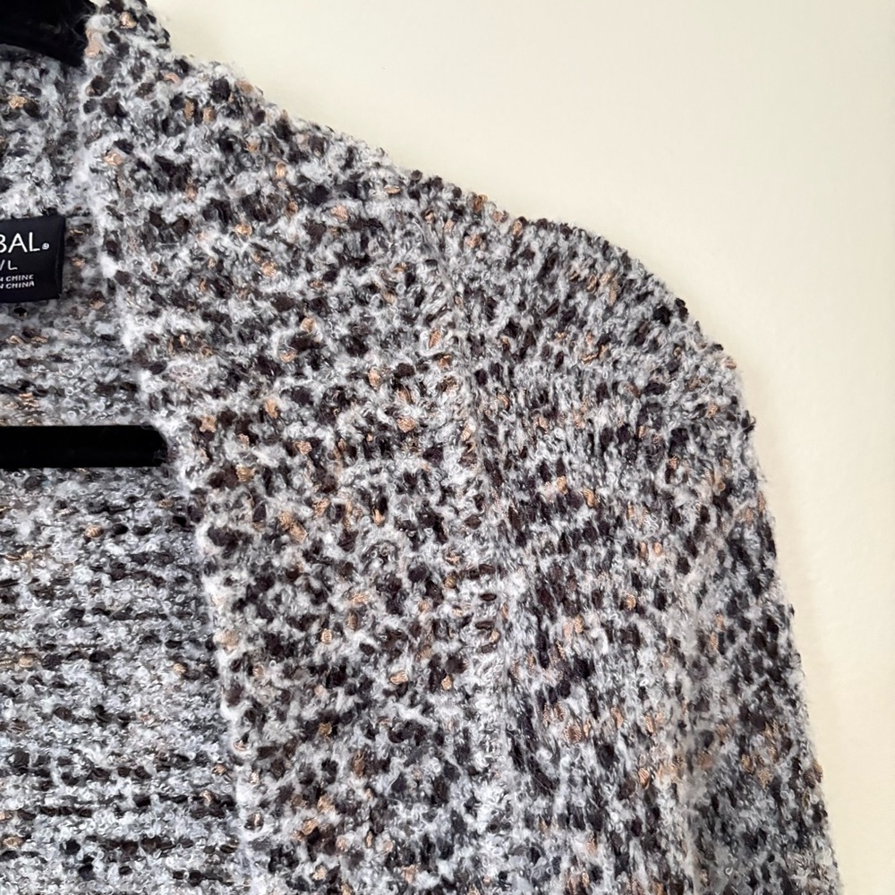 Tribal Marled Gray Cardigan Sweater Size Large - Picture 3 of 14